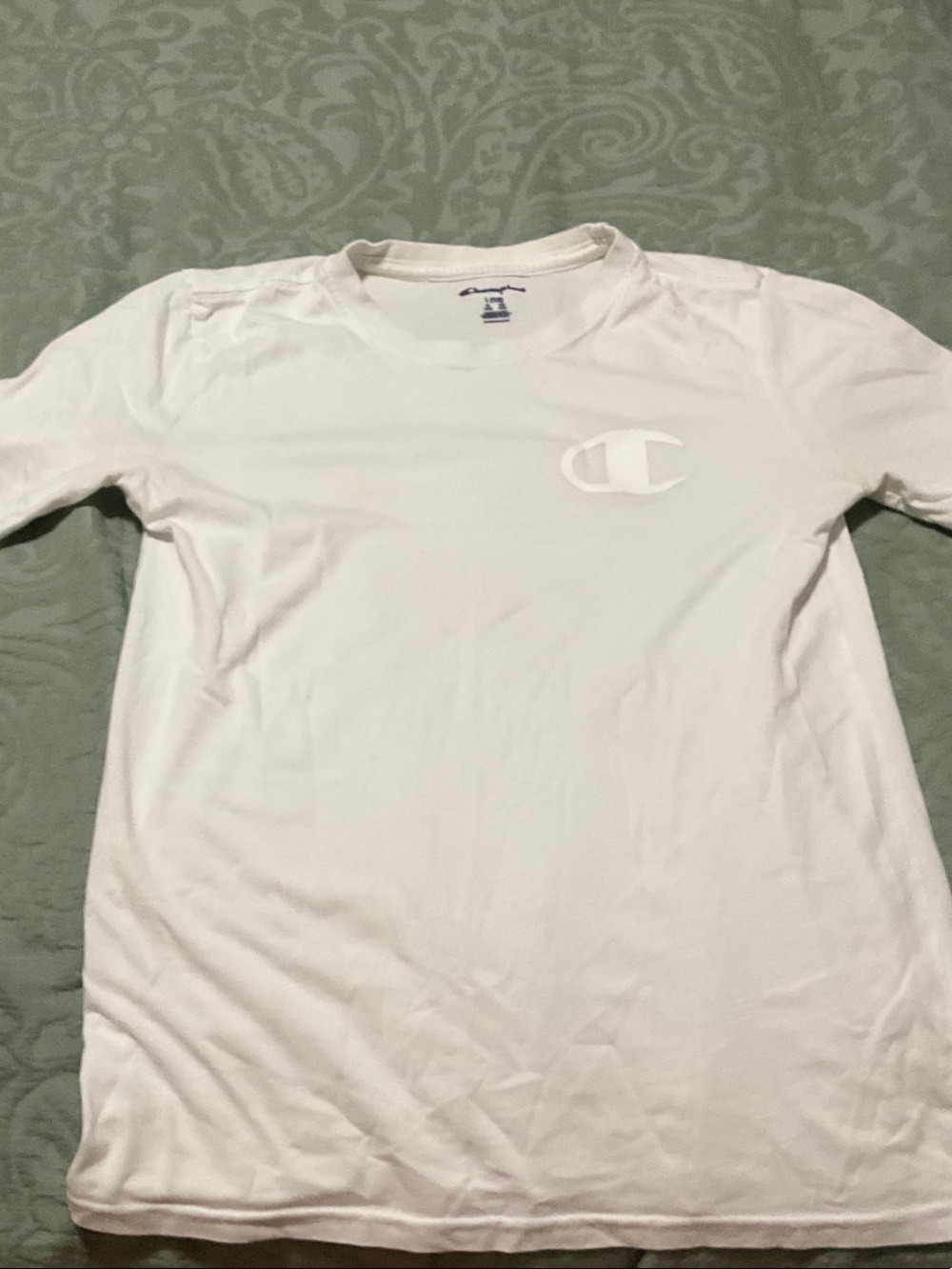 Champion White Short-Sleeve Logo Tee